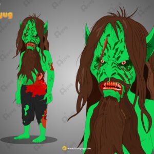 Beard Green Ghost Rigged Character