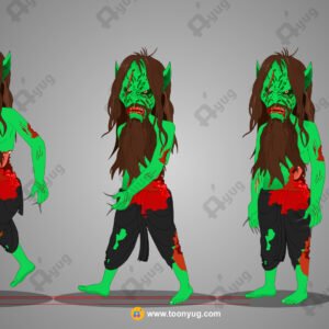 Beard Green Ghost Animated Character