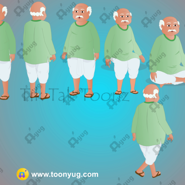 Old Village Man Animated Character