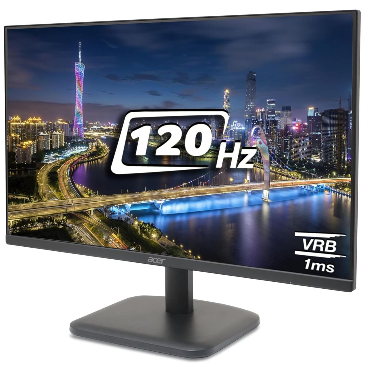 Acer EK240Y G0 23.8 Inch IPS Full HD 1920x1080 Backlit LED LCD Monitor I 1 MS VRB, 120Hz Refresh I 250 Nits I Zero Frame I HDMI & VGA Ports with HDMI Cable I Adaptive Sync I Eye Care Features (Black) - Image 1