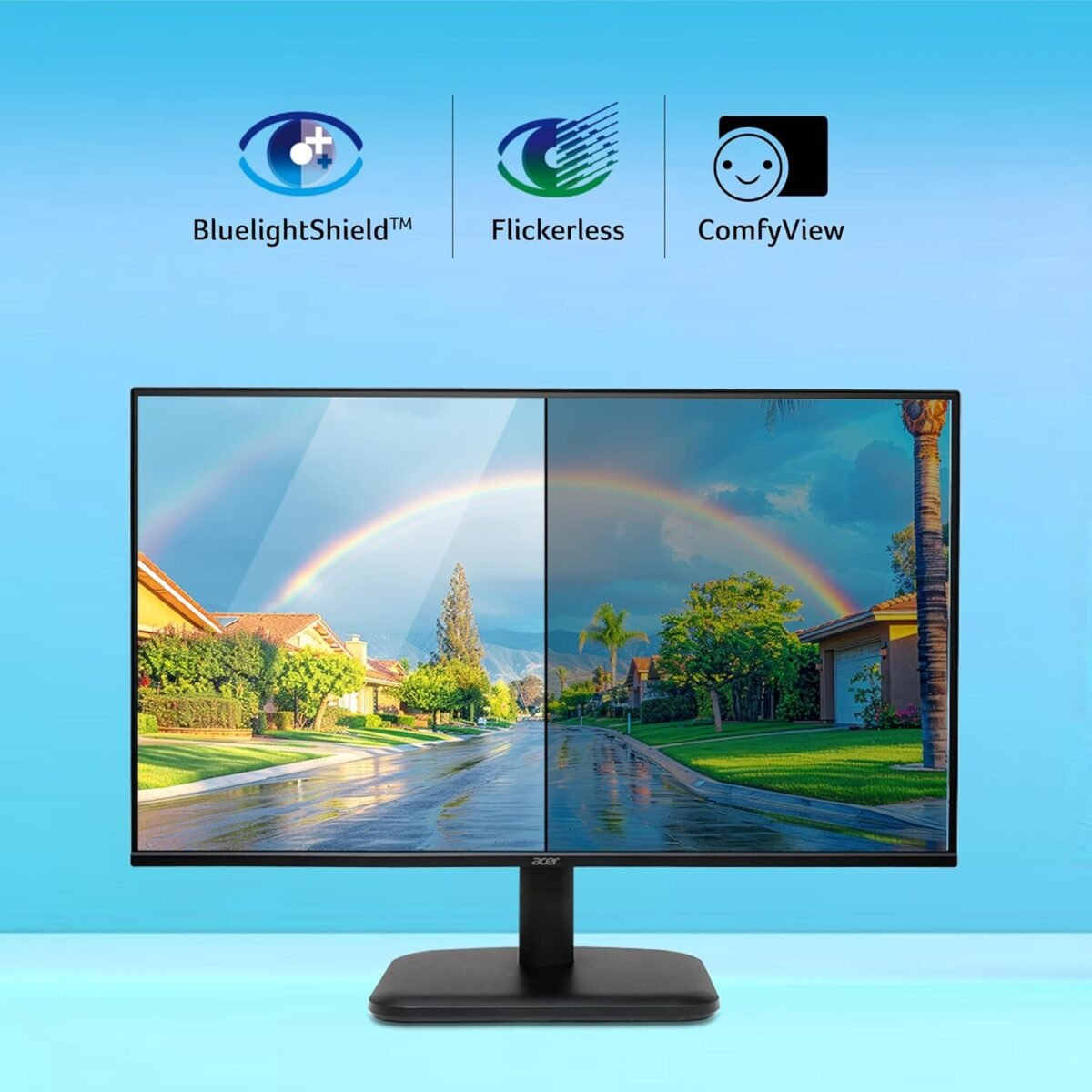 Acer EK240Y G0 23.8 Inch IPS Full HD 1920x1080 Backlit LED LCD Monitor I 1 MS VRB, 120Hz Refresh I 250 Nits I Zero Frame I HDMI & VGA Ports with HDMI Cable I Adaptive Sync I Eye Care Features (Black) - Image 5