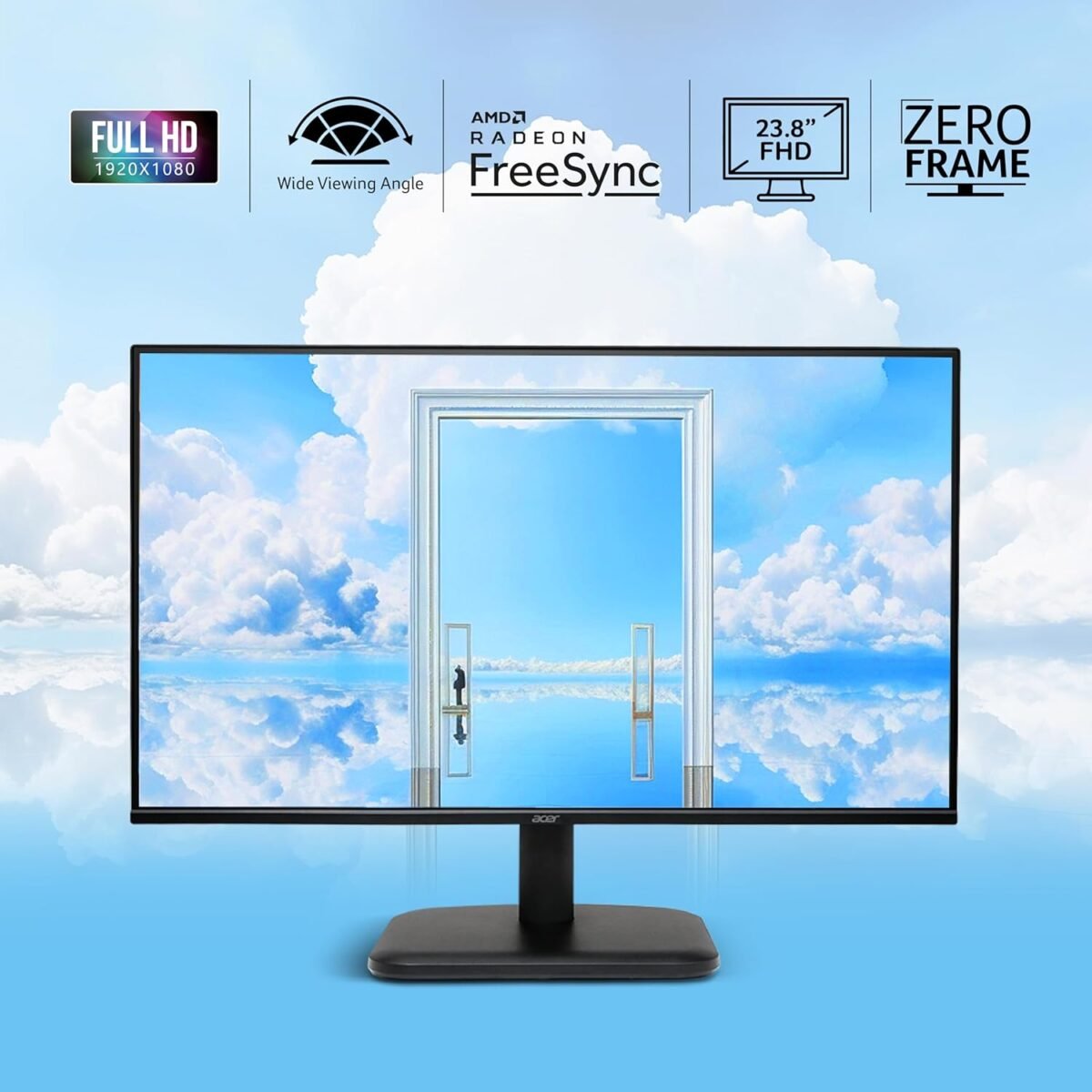 Acer EK240Y G0 23.8 Inch IPS Full HD 1920x1080 Backlit LED LCD Monitor I 1 MS VRB, 120Hz Refresh I 250 Nits I Zero Frame I HDMI & VGA Ports with HDMI Cable I Adaptive Sync I Eye Care Features (Black) - Image 7