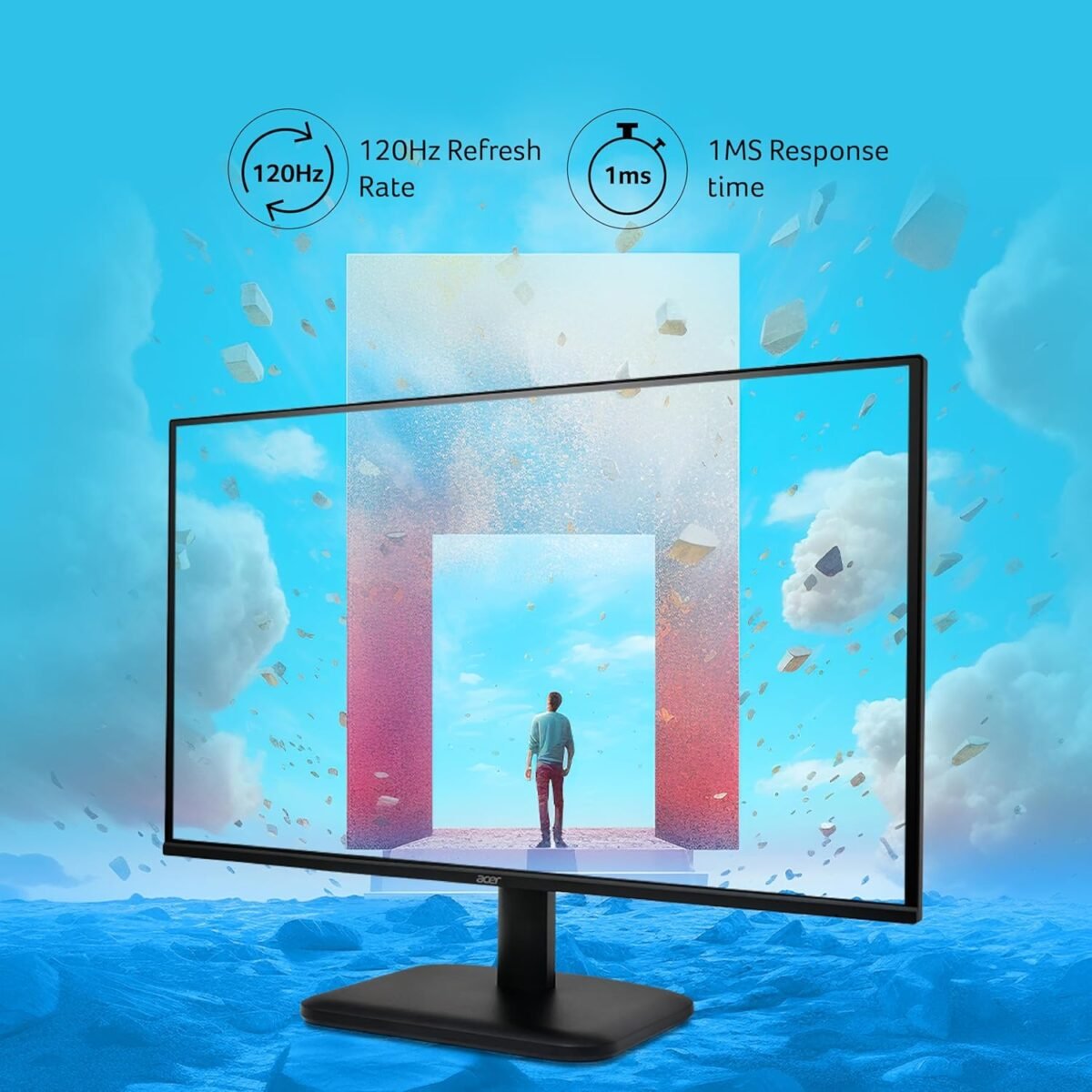 Acer EK240Y G0 23.8 Inch IPS Full HD 1920x1080 Backlit LED LCD Monitor I 1 MS VRB, 120Hz Refresh I 250 Nits I Zero Frame I HDMI & VGA Ports with HDMI Cable I Adaptive Sync I Eye Care Features (Black) - Image 6