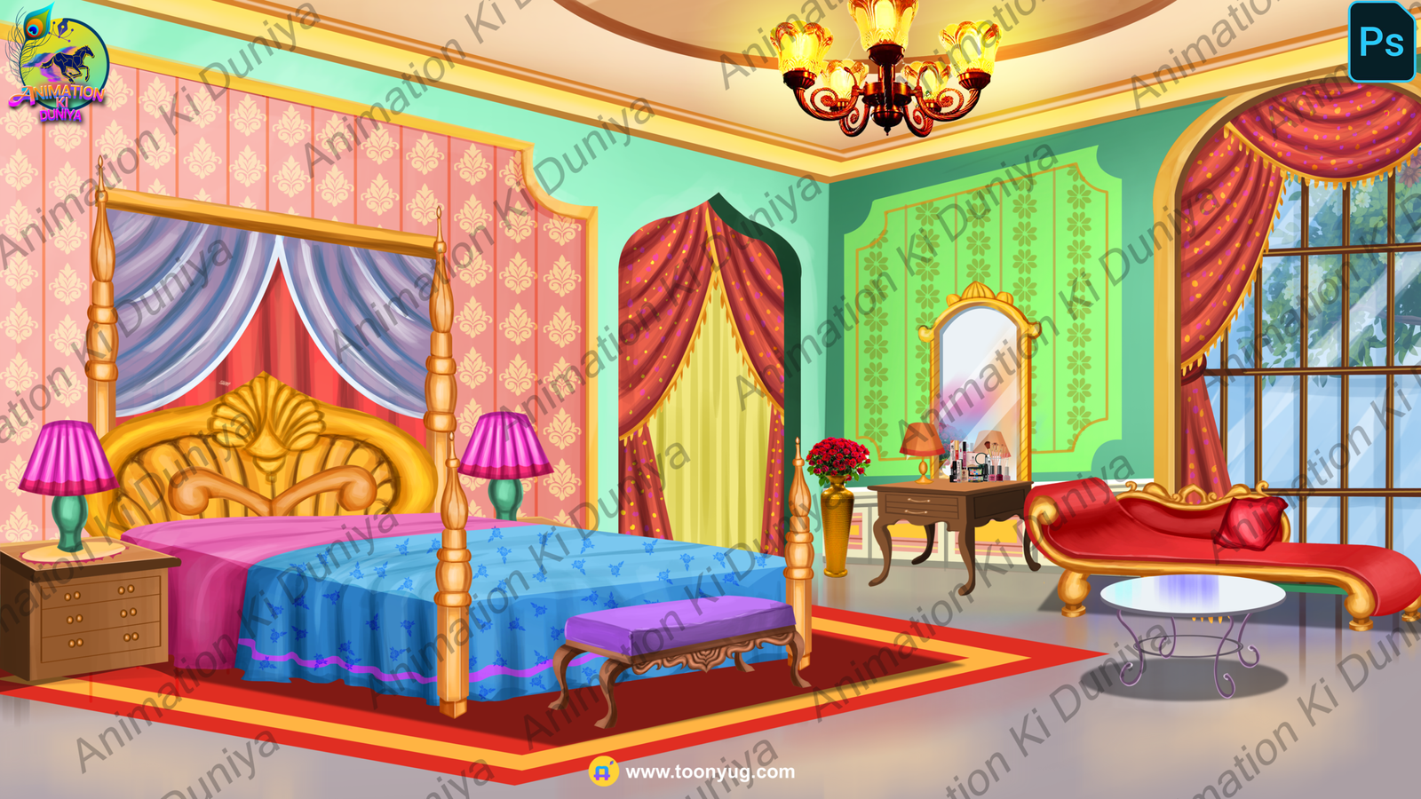 King's Bedroom - Inside Background - Interior Room Background