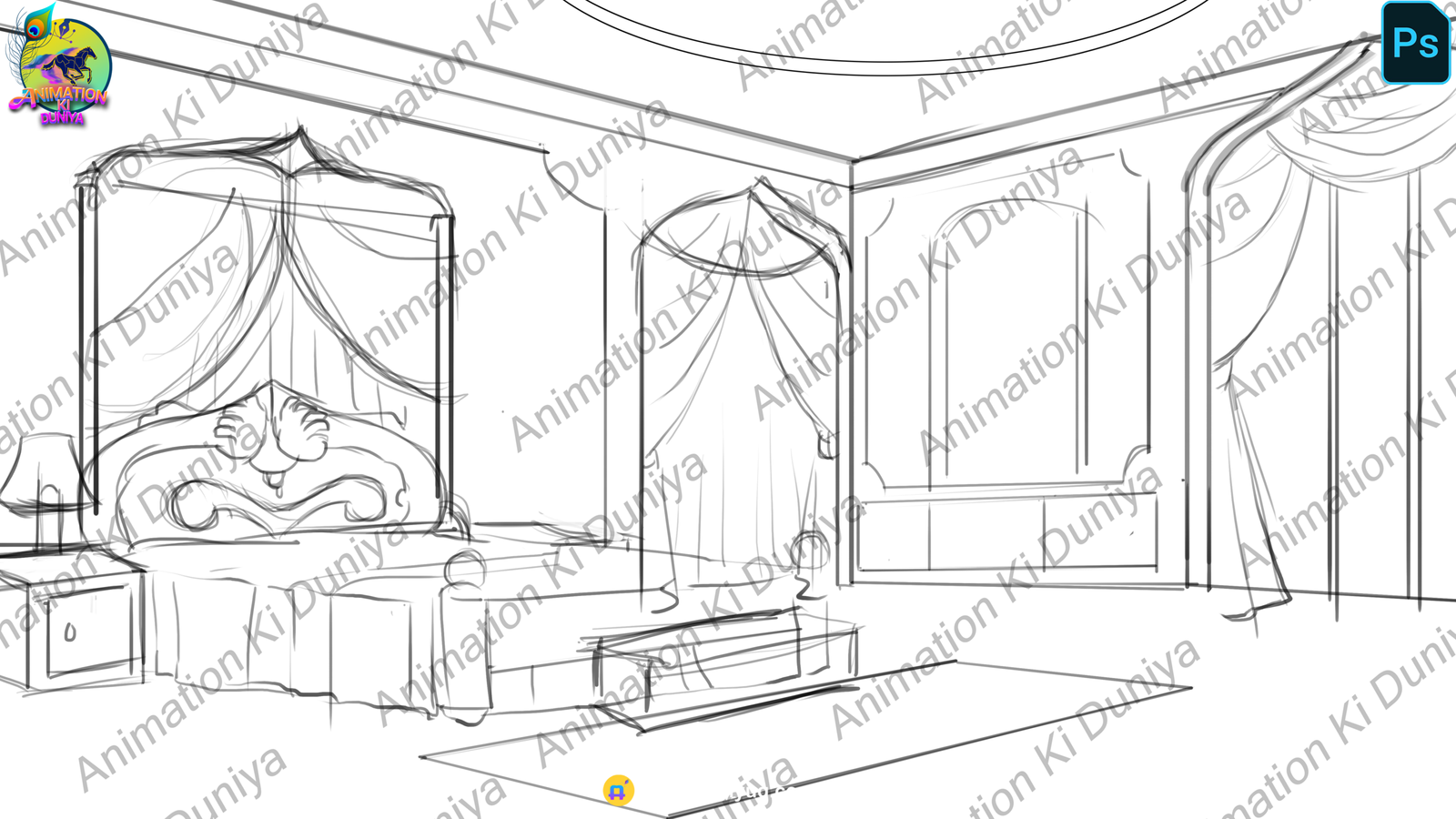 King's Bedroom - Inside Background - Interior Room Background - Image 3