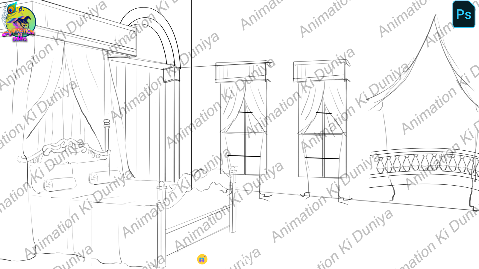 King's Bedroom - Inside Background - Inside (Rajmahal) High Quality PSD Background - Image 3