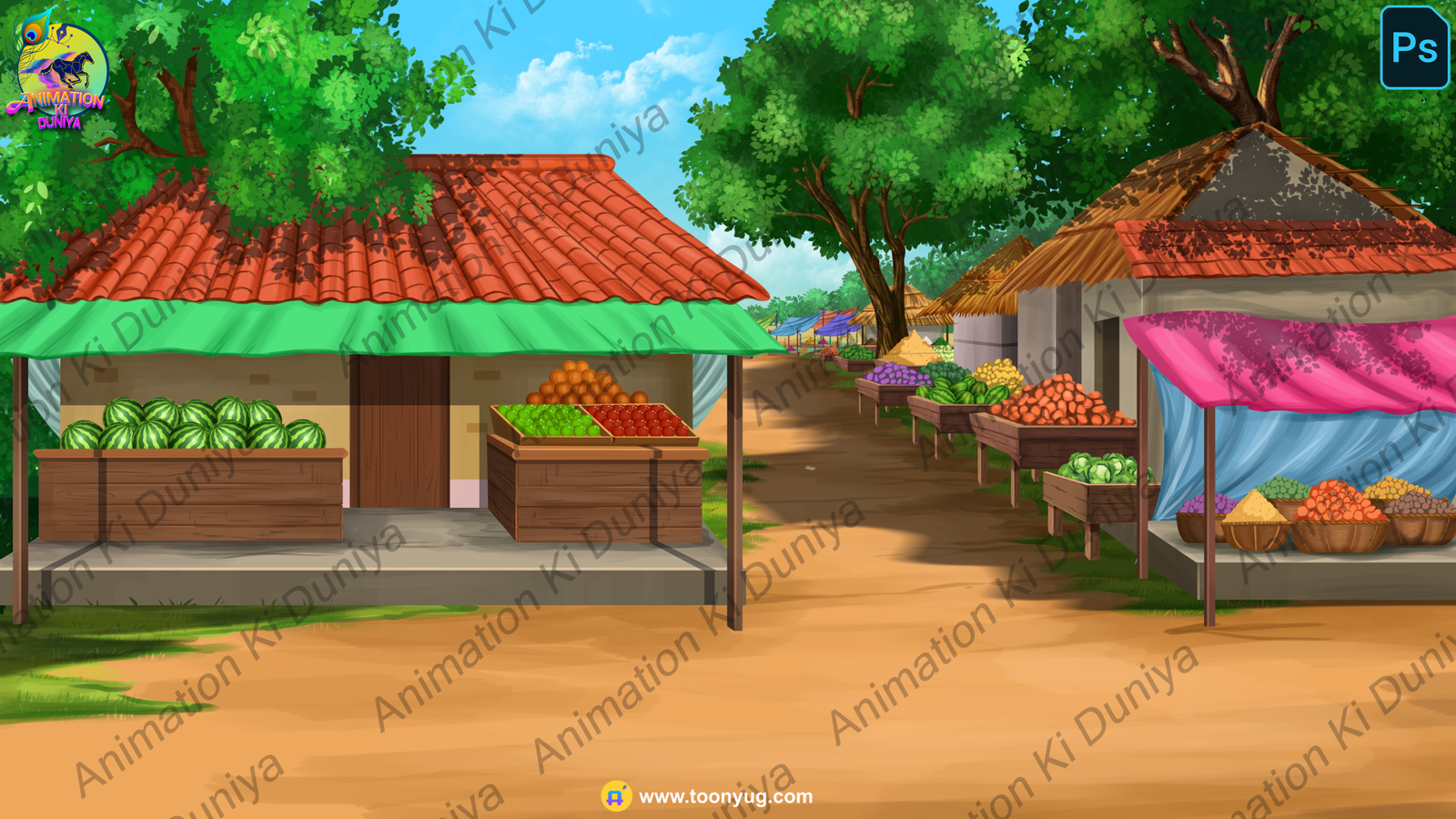 Market Background - Village Marker Background - High Quality