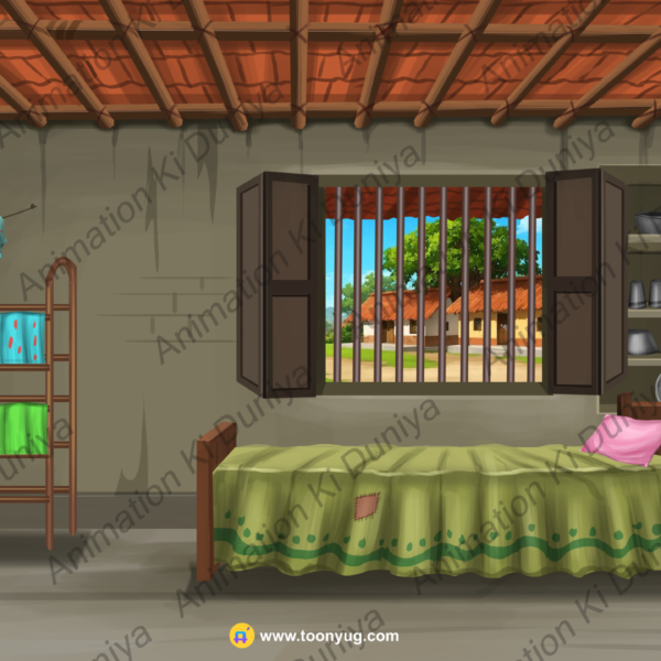 Poor Bedroom - Inside room - Indian Poor Village Poor Bedroom - Interior Poor Room PSD High Quality Background