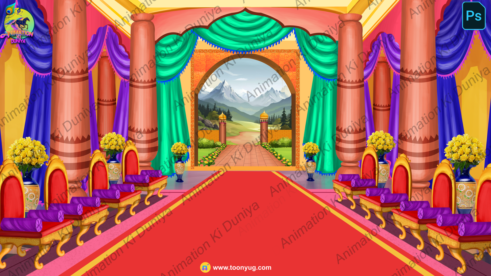 Rajmahal background - Rajmahal Inside bg - Mahal bg -New King ( Raja Darbaar )PSD High Quality Background