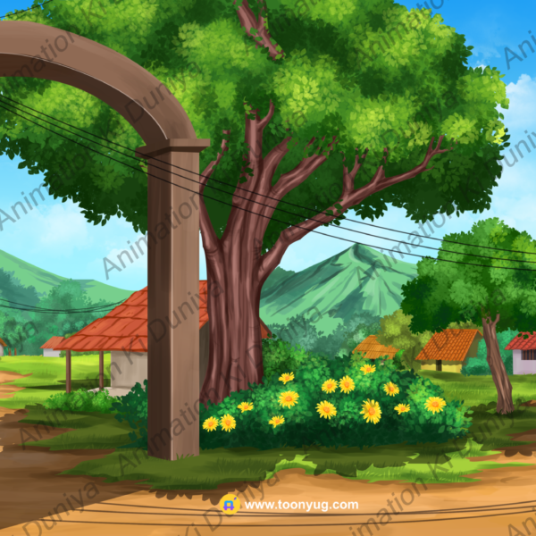 Indian Village - Village Background - PSD Background - Quality 4k