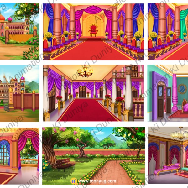 Rajmahal 9 PSD Background Bundle set - New King ( Raja Darbaar ) Inside Rajmahal PSD High Quality Background