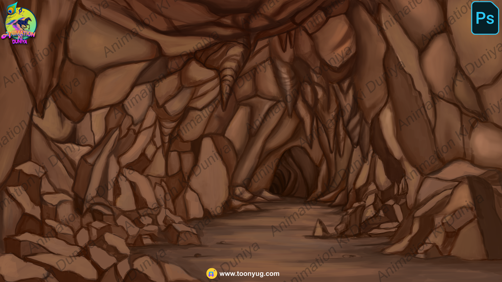 Inside Cave PSD Background