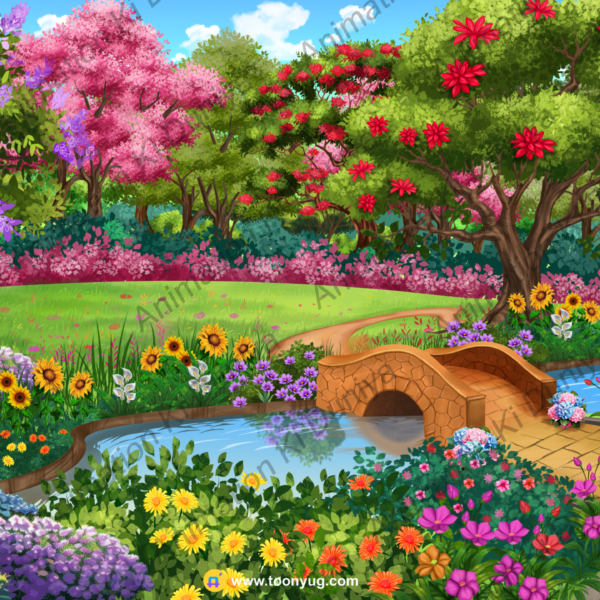 Flower Garden Background - Garden PSD Background