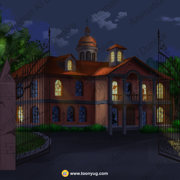 Horror Haveli Night Background