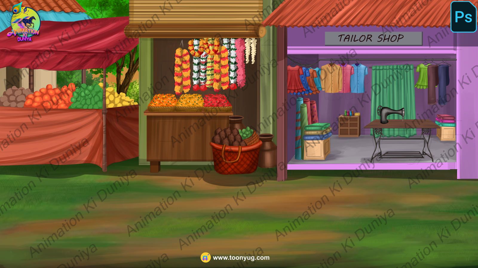 Village Market Background - village Bajar Bg