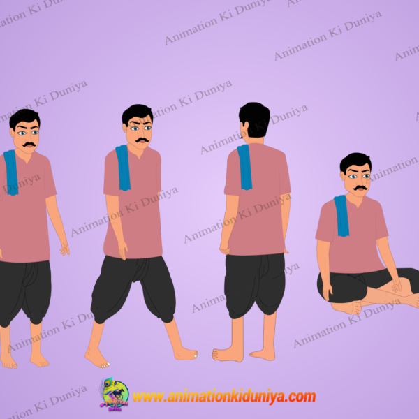 Village Man 2D Character