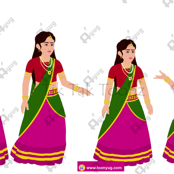 Indian Rajkumari Rani Animated Human Character
