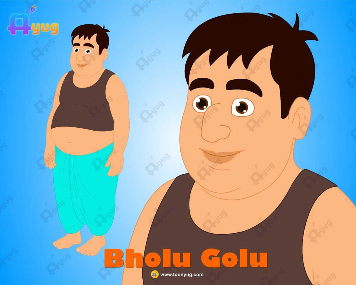 Bholu Golu "Rigged and Animated" Character - Krishn Series Characters - Image 1