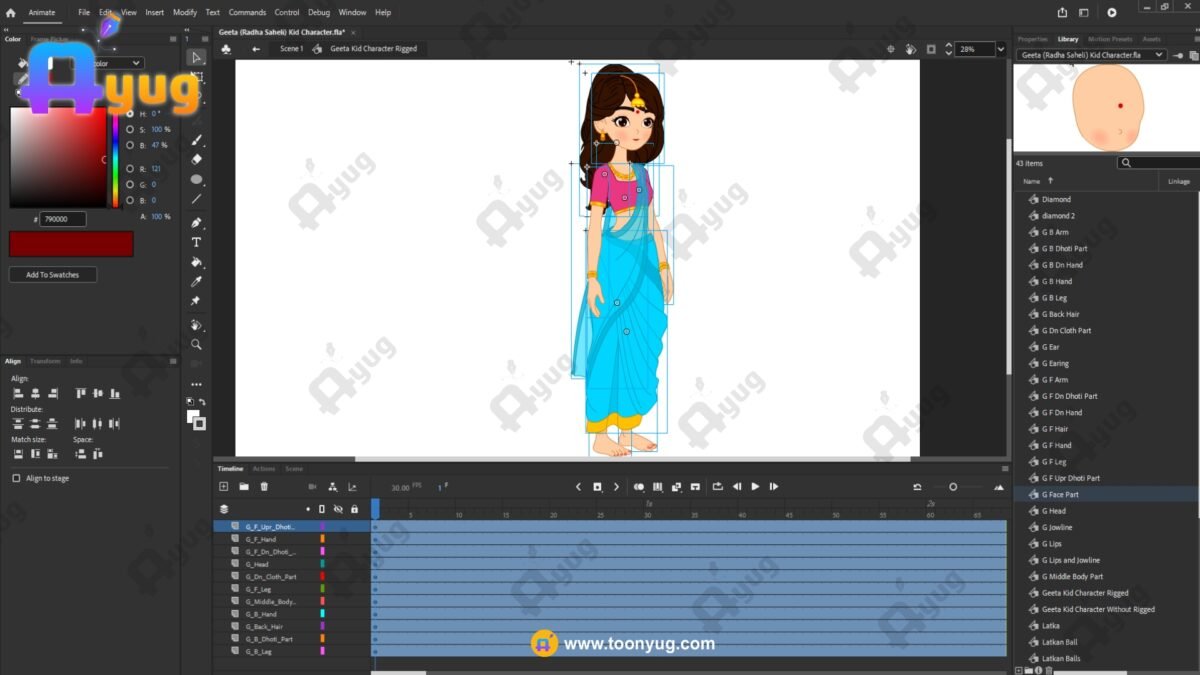 Geeta (Radha's Friend) "Rigged and Animated" Character - Krishn Series Characters - Image 3