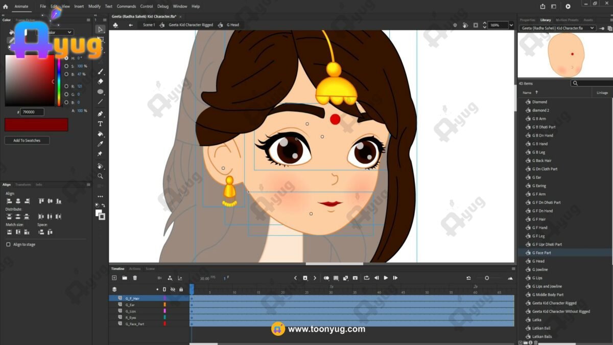 Geeta (Radha's Friend) "Rigged and Animated" Character - Krishn Series Characters - Image 4
