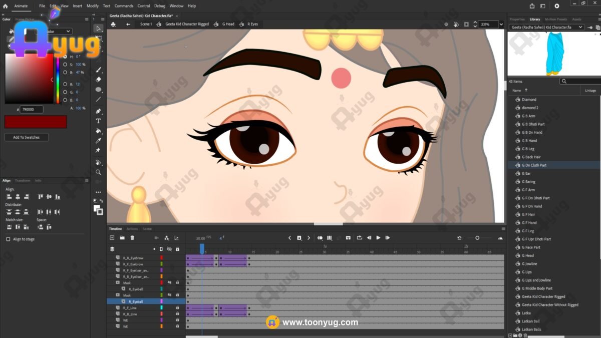 Geeta (Radha's Friend) "Rigged and Animated" Character - Krishn Series Characters - Image 5