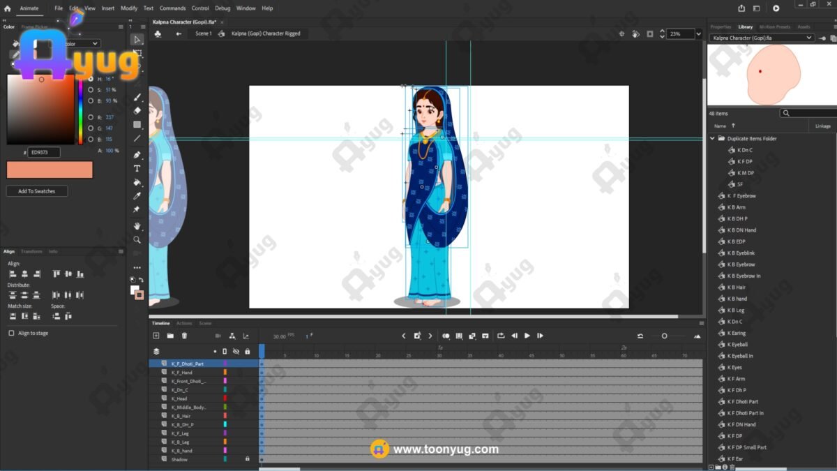 Kalpana (Yashoda's Friend) "Rigged and Animated" Character - Krishn Series Characters - Image 3