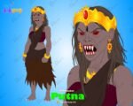 Putna Raksashni "Rigged and Animated" Character - Krishn Series Characters