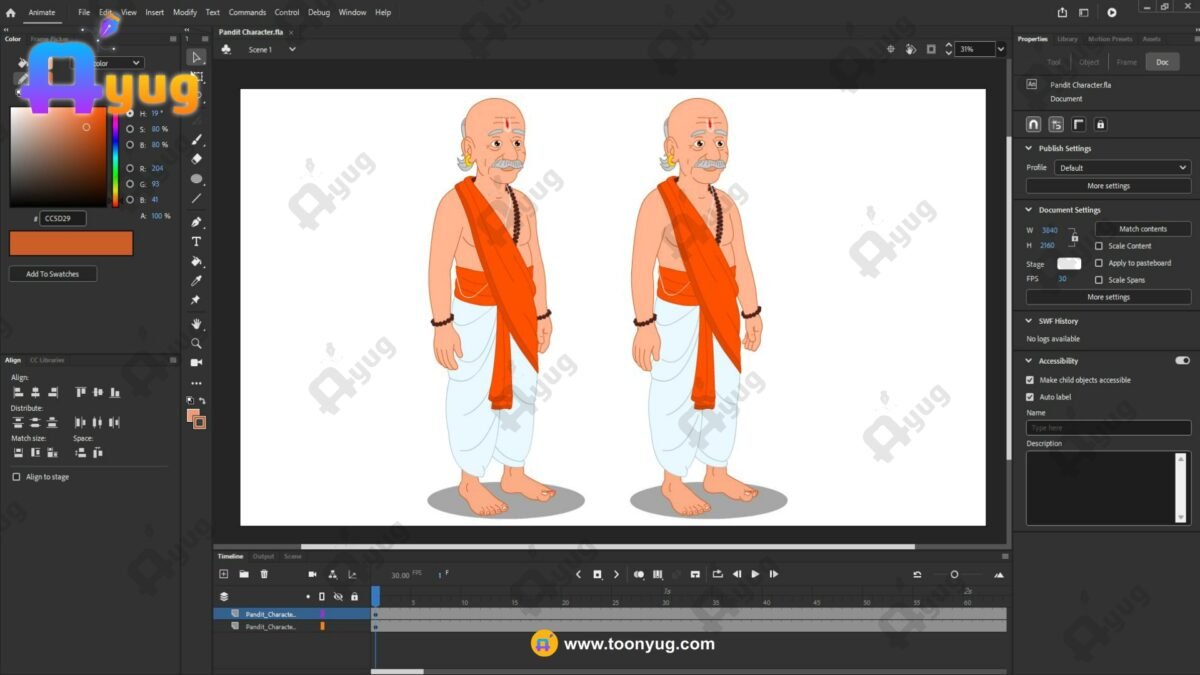 Pandit "Rigged and Animated" Character - Krishn Series Characters - Image 2