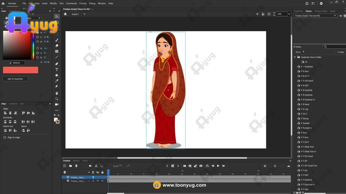 Pushpa (Yashoda's Friend) "Rigged and Animated" Character - Krishn Series Characters - Image 2