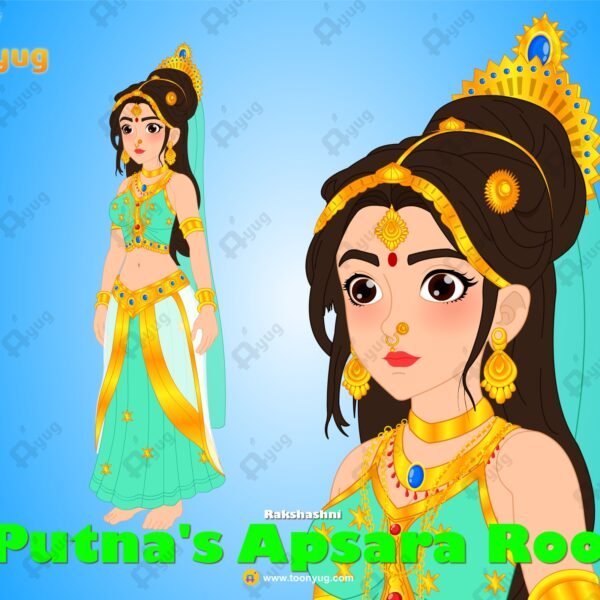 Putna's Apsara Roop "Rigged and Animated" Character - Krishn Series Characters