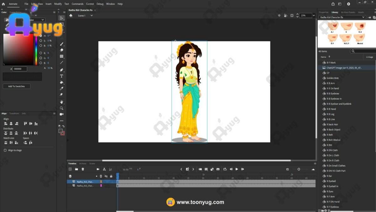 Radha Kid "Rigged and Animated" Character - Krishn Series Characters - Image 2