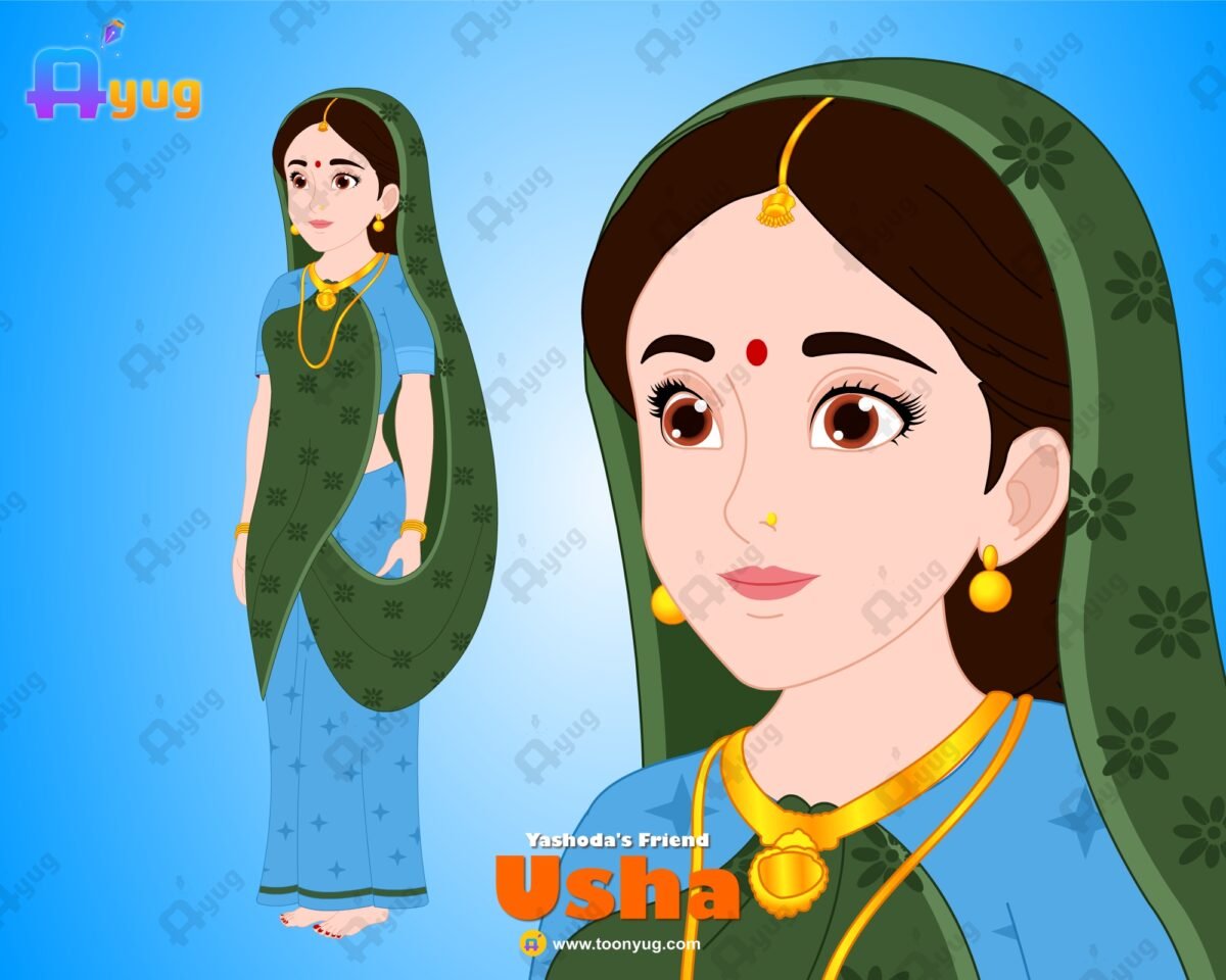 Usha (Yashoda's Friend) "Rigged and Animated" Character - Krishn Series Characters - Image 1