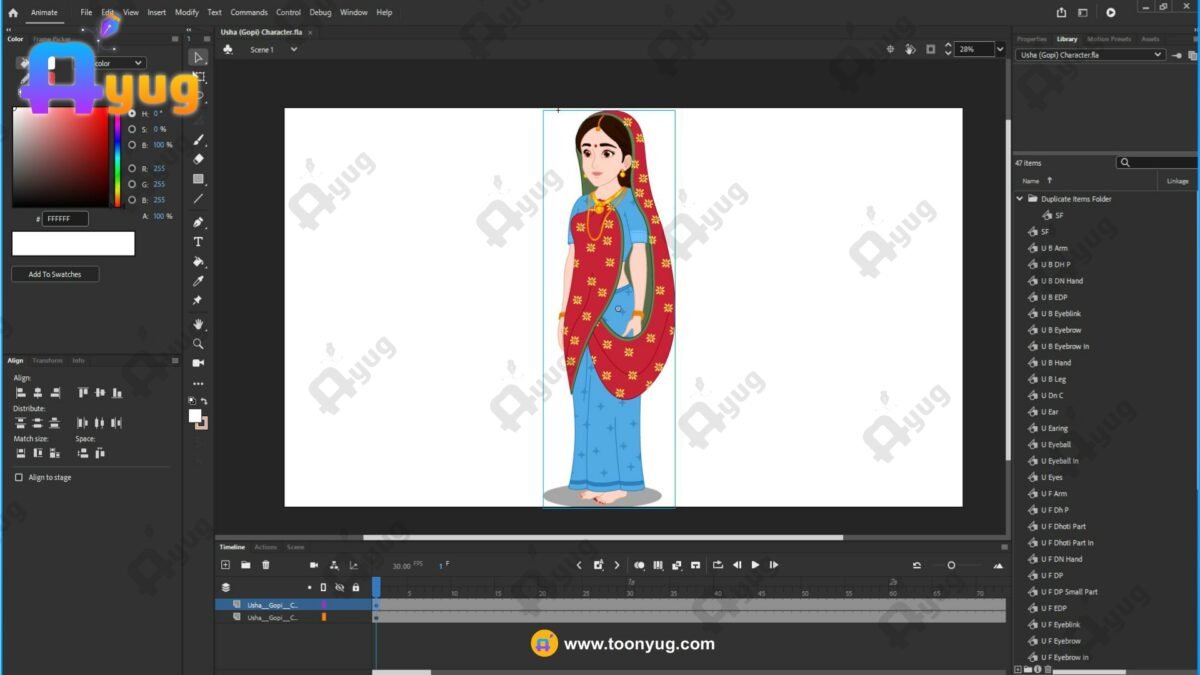 Usha (Yashoda's Friend) "Rigged and Animated" Character - Krishn Series Characters - Image 2