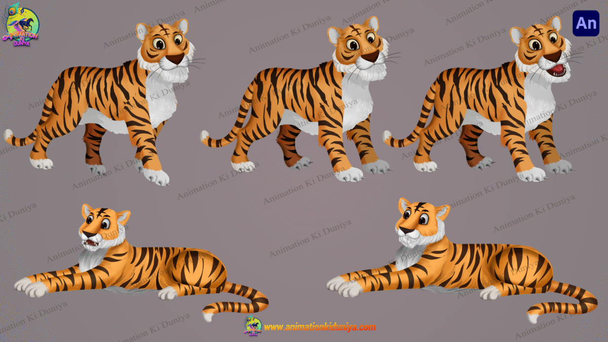 Tiger ( बाघ Bagh ) Cartoon Character - Image 1