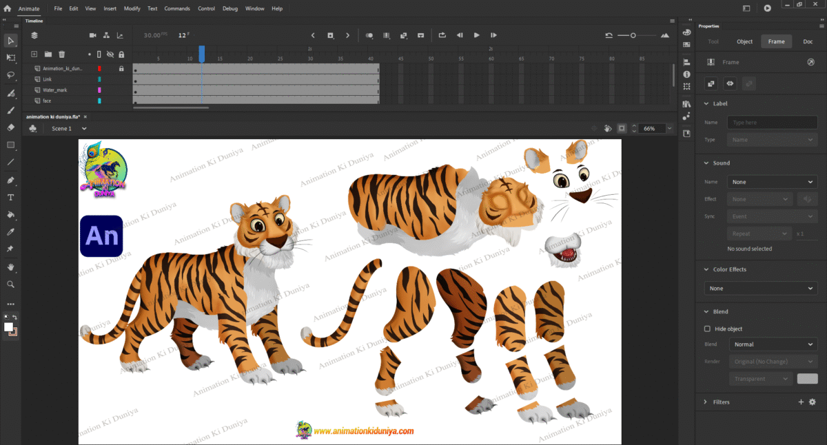 Tiger ( बाघ Bagh ) Cartoon Character - Image 2