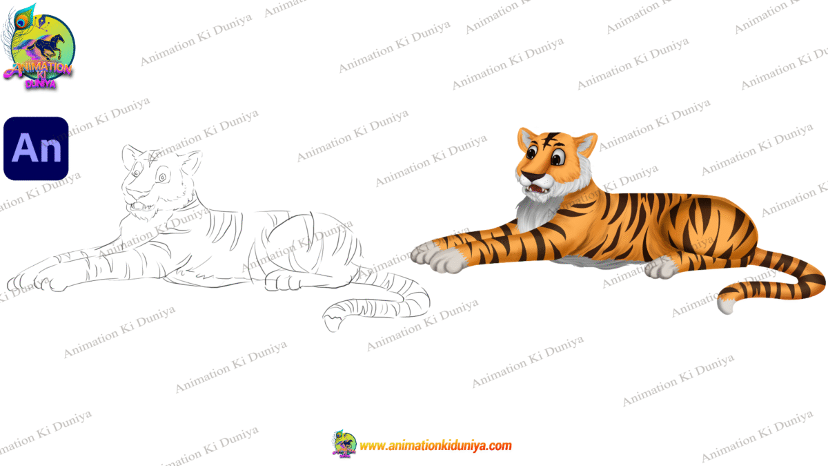 Tiger ( बाघ Bagh ) Cartoon Character - Image 4