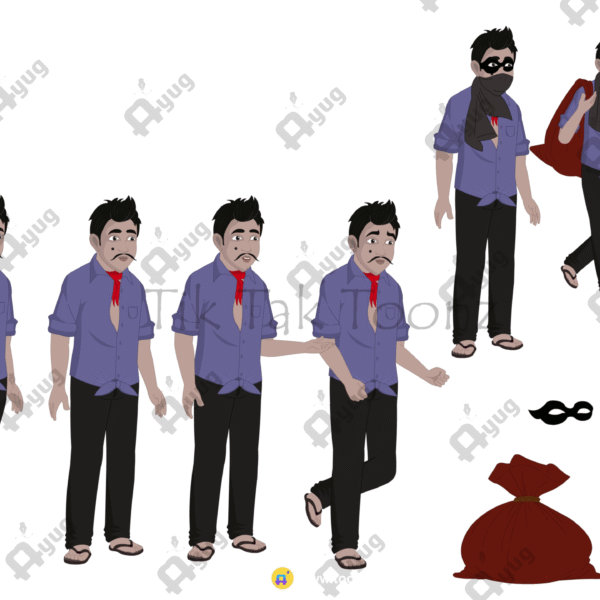 Indian Village Thief (Chor) Pack Animated Human Character