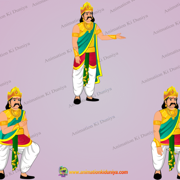 Indian New Raja Cartoon Character 1 Village Animated Background