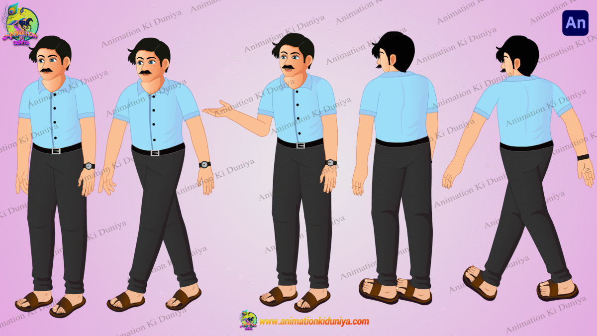 Indian Village Man Animated Human character - Image 1