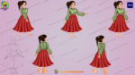 Indian New Village Girl Cartoon Character ( Larki )