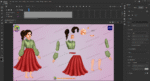 Indian New Village Girl Cartoon Character ( Larki ) - Image 2