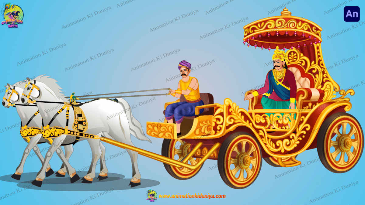 Indian New Golden Rath (Chariot) ( Rath Ghora ) Vehicle and Horses Charioteer Raja - Image 6