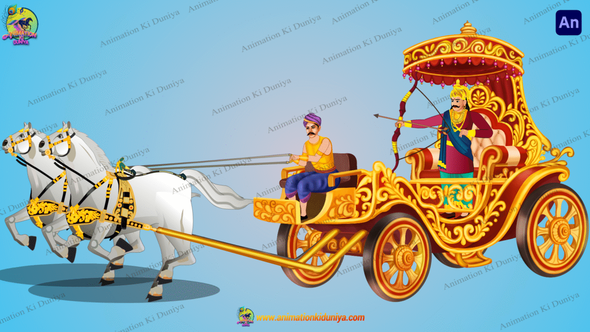 Indian New Golden Rath (Chariot) ( Rath Ghora ) Vehicle and Horses Charioteer Raja - Image 7