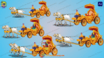 Indian New Golden Rath (Chariot) ( Rath Ghora ) Vehicle and Horses Charioteer Raja