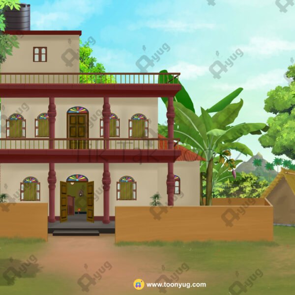 Indian Village House View PSD High Quality Background