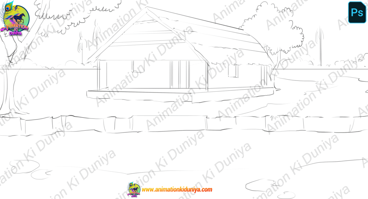 Indian Village River Side High Quality PSD Background - Village background - Image 2