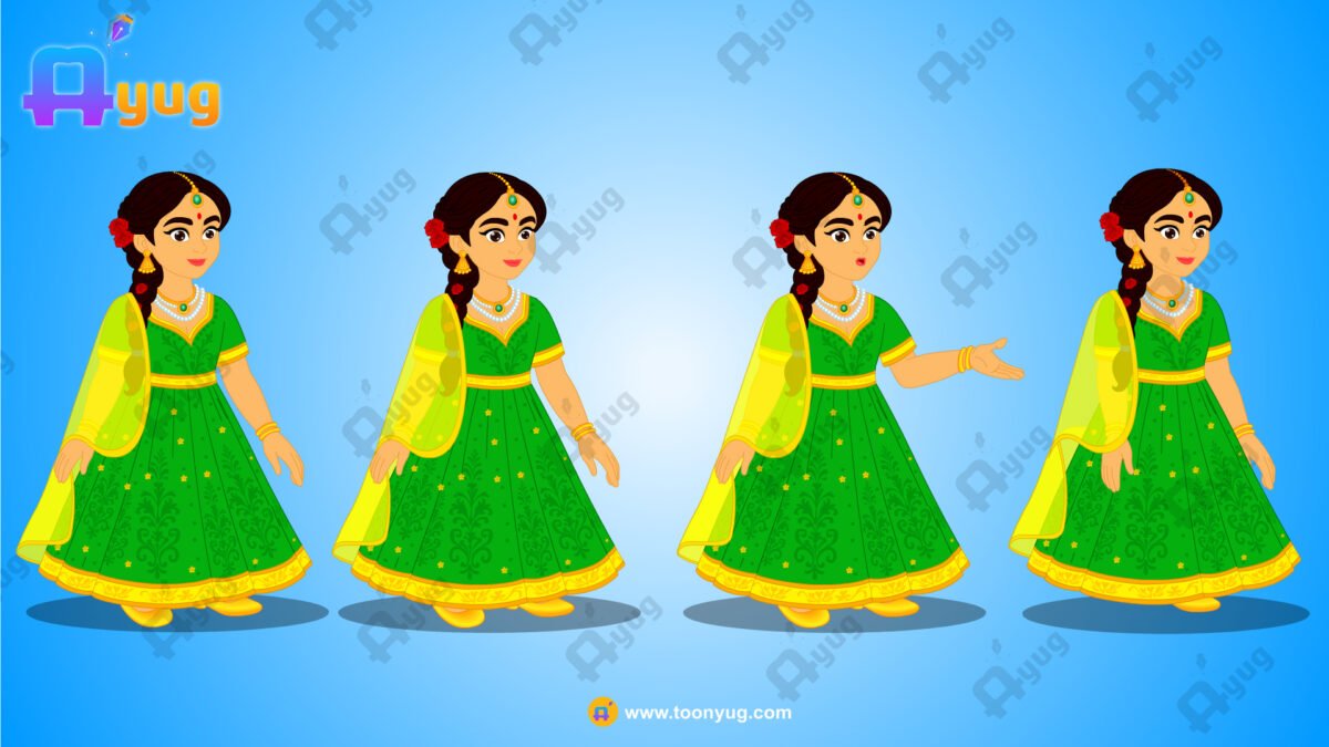 Green Suit Girl Rigged and Animated Character - Royal Period - Image 2