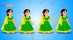 Green Suit Girl Rigged and Animated Character - Royal Period - Image 2