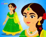 Green Suit Girl Rigged and Animated Character - Royal Period