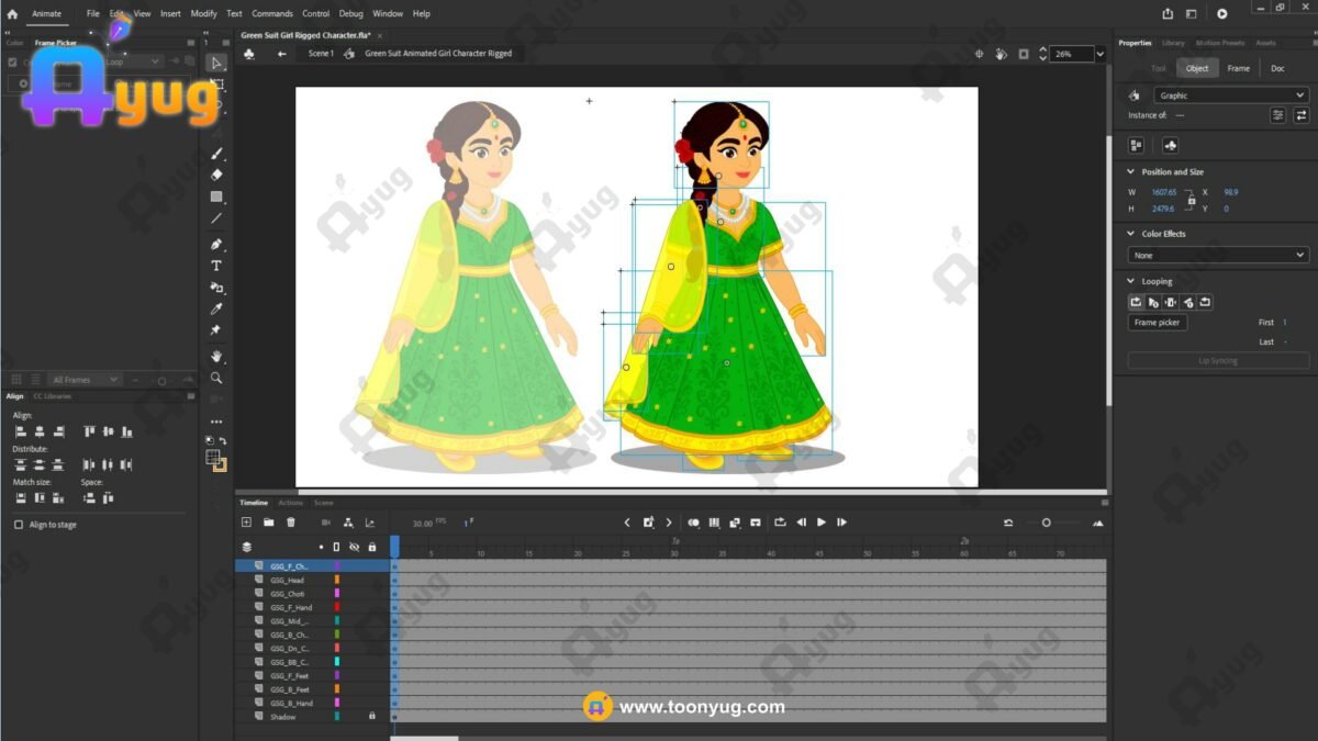 Green Suit Girl Rigged and Animated Character - Royal Period - Image 5